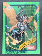 Jane Foster 2025 Topps Chrome Marvel Green Lazer Prizm /99 #90