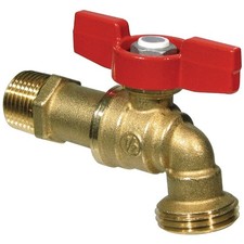 Forged Brass 1/2 In. MIP X 3/4 In. Male Hose Thread Ball Hose Bibb Series