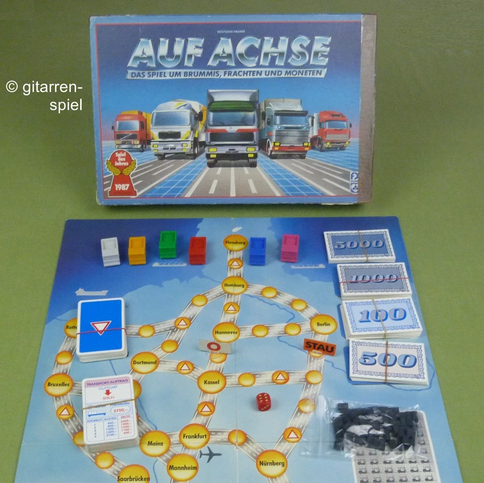 Auf Achse - Brummis Frachten Moneten Komplett - fx Schmid Spiel des Jahres 1987 - Bild 1 von 4