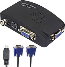 SAIZHUOBNC to VGA Video Converter, S-Video Input to VGA Output, Supports