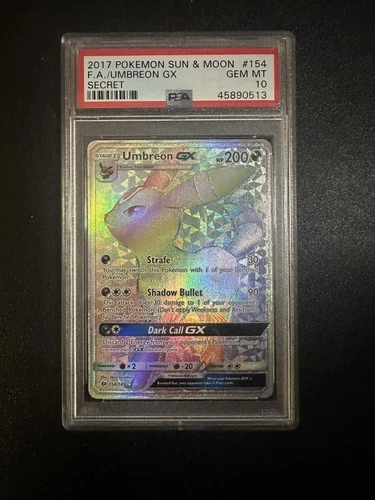 Pokemon TCG Umbreon GX 154/149 Full Art Rainbow Rare Holo Sun & Moon PSA 10 GEM