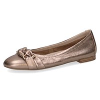 Ballerinas Damen Leder 37 Braun Taupe Metallic Caprice Schuhe Flach
