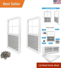 2 Pack 12x18 Flush Mount Shed Windows with Tempered Glass & Fiberglass Screen