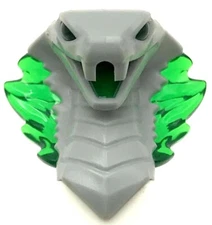 Lego New Light Bluish Gray Minifigure Head Modified Snake Cobra with Open Mouth