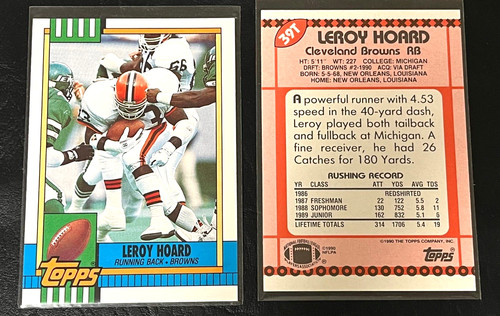1990 Topps Traded Leroy Hoard #39T card