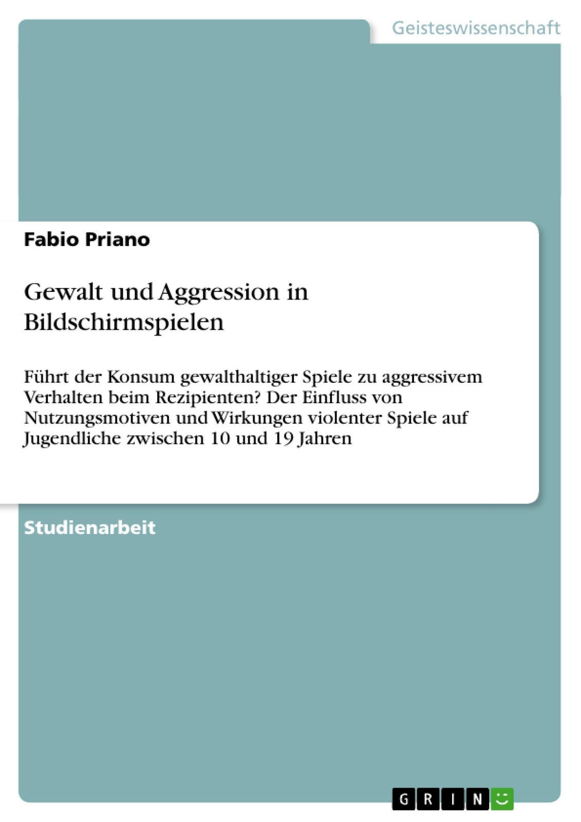 Thumbnail - Fabio Priano | Gewalt Und Aggression In Bildschirmspielen |