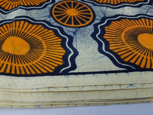 Fabric TEXTIL guaranteed Veritable REAL wax ANGEL african print 77 x 45 inch - Zdjęcie 2 z 6