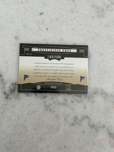 2005 Playoff Prestige Prestigious Pros Orange #/500 Michael Vick #PP-35 Falcons - Picture 2 of 2