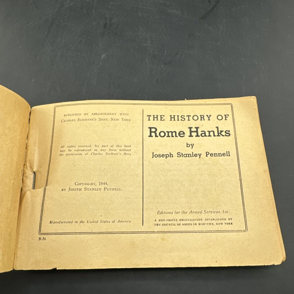 💥 WW2 Armed Services Edition S-36💥THE HISTORY OF ROME HANKS 🦅1944 Foto 2 de 4