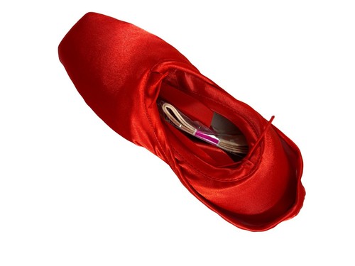 DoGeek Red Satin Pointe Shoes Women Girls Size Large 41 New Ballet Dance