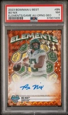 2023 Bowman U Best Elements of the Game Bo Nix AUTO GEOMETRIC ORANGE 25/25 PSA