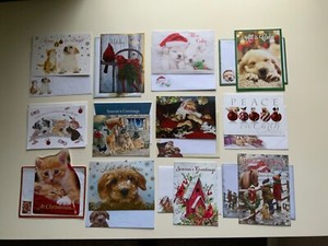 Set of 12 Holiday Greeting Cards and 12 Envelopes, Assorted