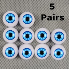 5 Pairs Half Round Acrylic Eyes 20mm Eyeballs for 20"-22" Reborn Baby Doll DIY