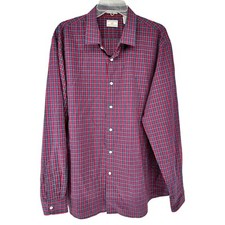 Dockers Mens XL Dress Shirt Classic Fit Stain Defender Plaid Button-Down