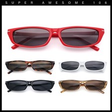 Womens Classy Think Plastic Narrow Rectangle Cat Eye Mod Fashion Sunglasses
