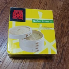 Joyce Chen 10" Natural Bamboo Steamer with Woven Lid 26-0013. New open box