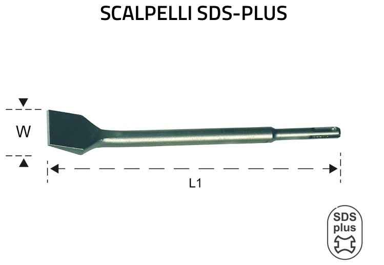 Scalpello SDS-Plus Piegato 40x250 per Piastrelle e Intonaco - Maurer 89115