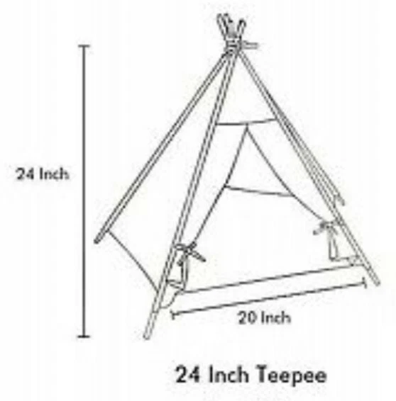 Pet Teepee Dog & Cat Tent Bed w/Cushion & Chalkboard, Cotton, Blue - Image 4 of 4