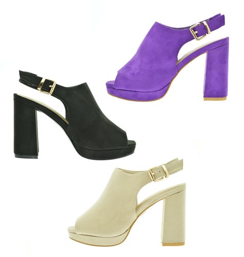 Sandali aperti donna estivi con tacco in camoscio scarpe aperte primaverili  | eBay
