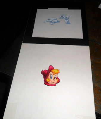 2  LOT COLOR ORIGINAL ART BOARD CASPER WENDY & STINKY & FATSO BURGER KING TOYS