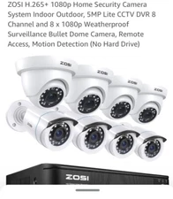 ZOSI H.265+ Security Camera System Wired 1080p Outdoor 8CH 5MP Lite DVR for Home