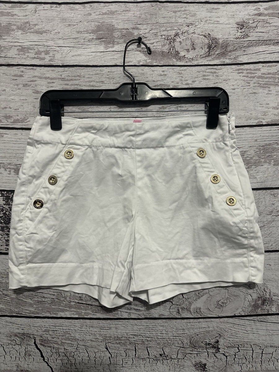 Lilly Pulitzer Women Resort White Gold Button Marina Stretch