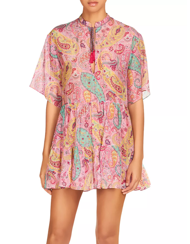 ワンピース ETRO PAILSEY PRINT COTTON AND SILK MINIDRESS Etro Paisley Print Mini Dress Pink Size 40 1027 | eBay