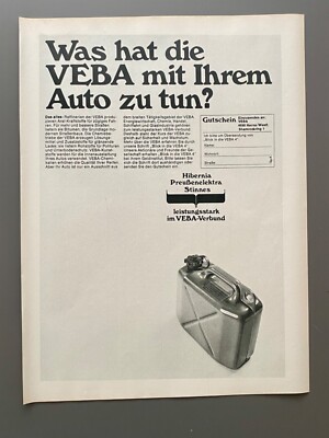 VEBA Hibernia Stinnes Verbund Herne Westfalen 1968 Vintage Ad Werbung Reklame
