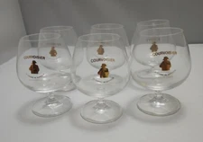 Vtg Complimentary Courvoisier Snifter Cognac Glass Le Cognac de Napoleon Set 6 