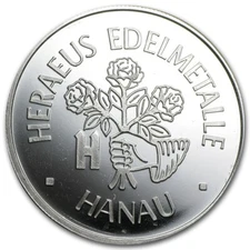 Heraeus Edelmetalle Hanau 1oz Silver Round .999 Fine Silver