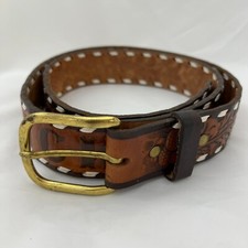 Western VTG Circle Y Leather Belt Men's 40 Tooled Embossed RICK Name 9235 Cowboy