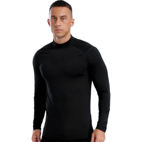 Men's Thermal Underwear Long Sleeve Base Top Layer Shirts Turtleneck Undershirt - Picture 69 of 115