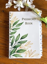 PASSWORD Book Large Print  Website Address Book with A-Z Tabs Personalized Free