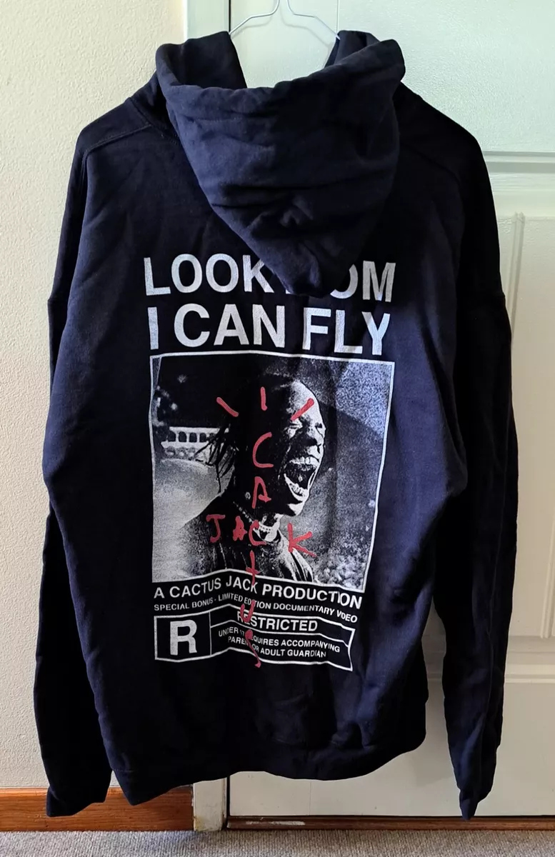 Travis Scott Cactus Jack Look Mom I Can Fly Astroworld Black Hoodie L