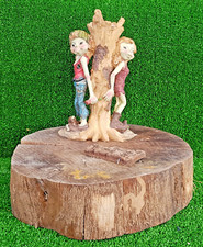 Zambiasi 830604 Pixies "Coppia Elfi con Tronco Porta Candela" Porta Fortuna