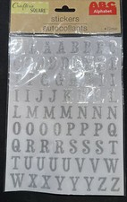 Crafter's Square Stickers LETTERS  NUMBERS Silver Glitter NIP