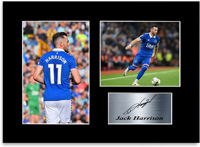 Jack Harrison Everton Spieler Poster signiert Foto Display Halterung A4 Druck