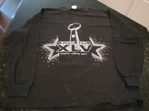 2011 SUPER BOWL XLV NORTH TEXAS SCHWARZES SHIRT MIT KRISTALLEN DESIGN GR XL 46/48 - Bild 2 von 3