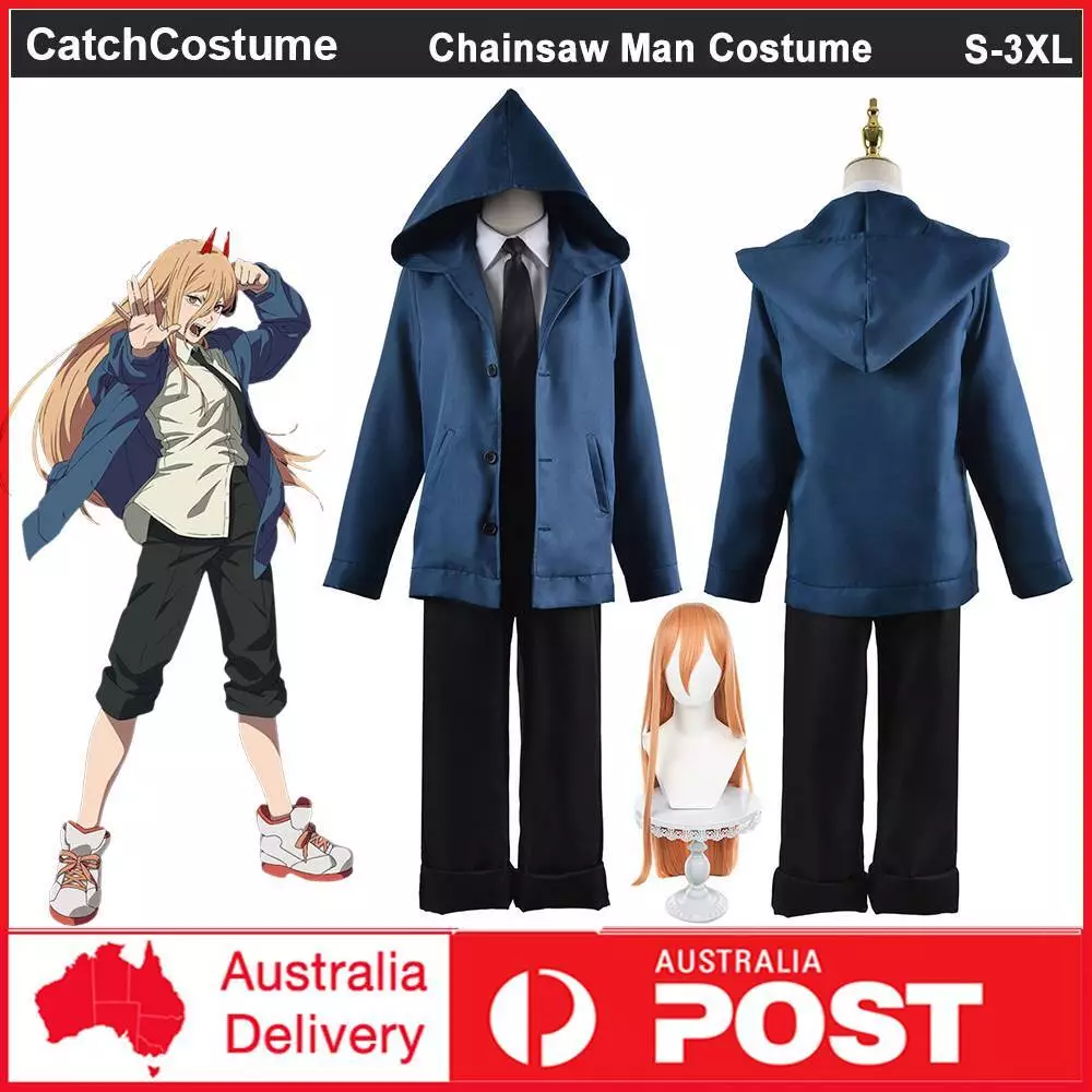 Anime Chainsaw Man Power Cosplay Costume Hooded Jacket Headdress