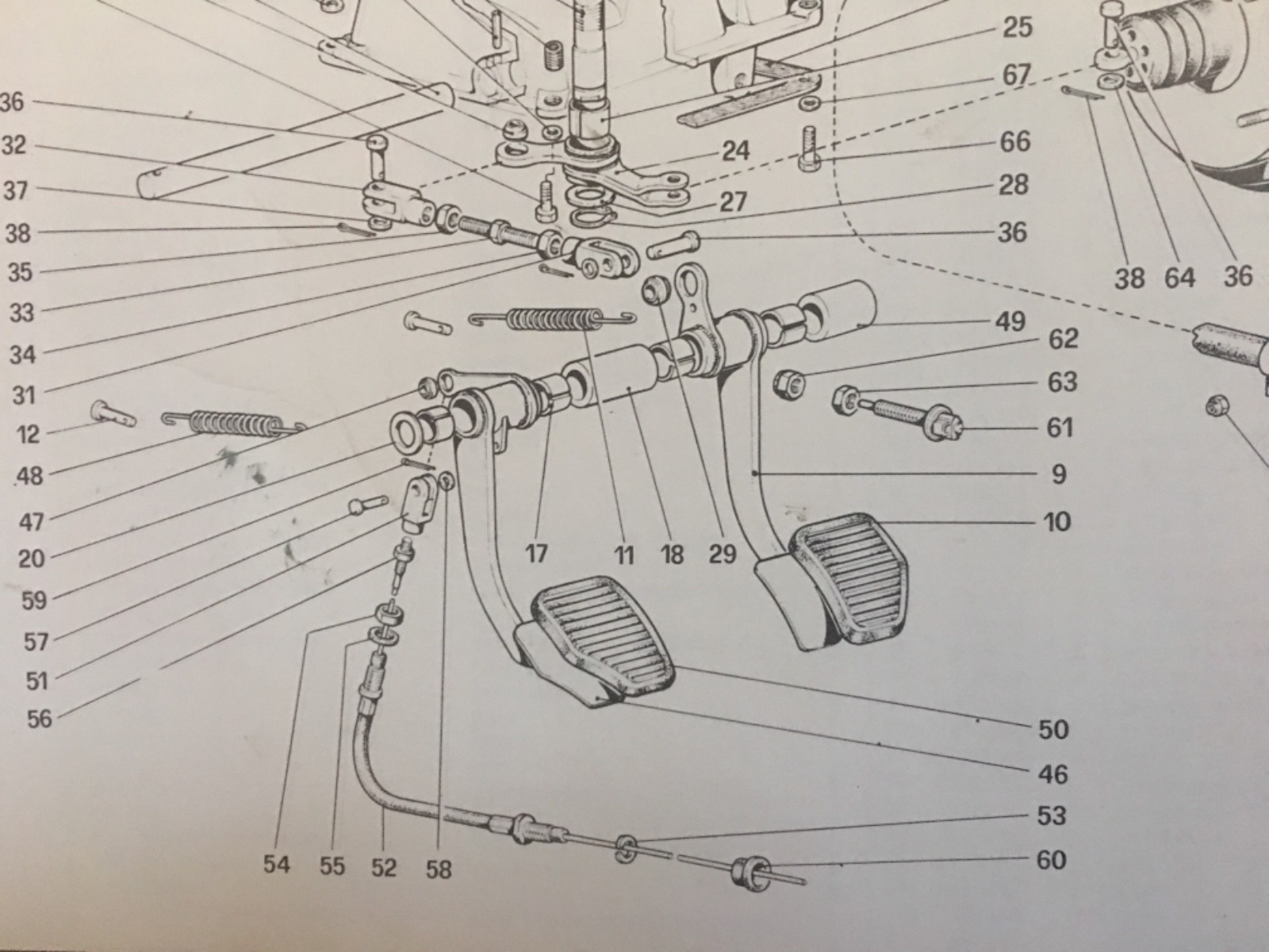 Ferrari 308 clutch pedal part 116324