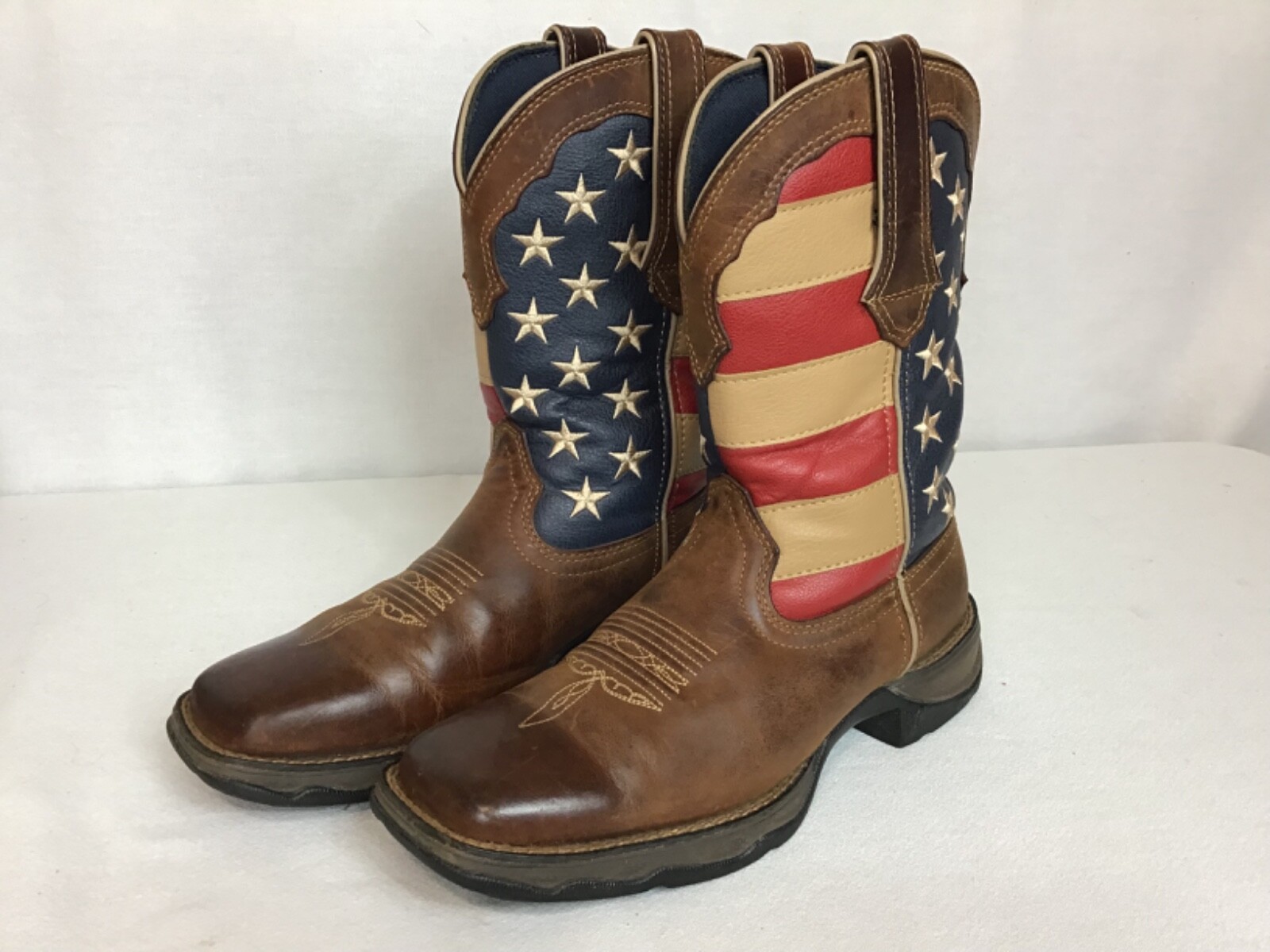 Lady Durango Western Cowboy Patriotic Flag Boots SZ 7… Gem