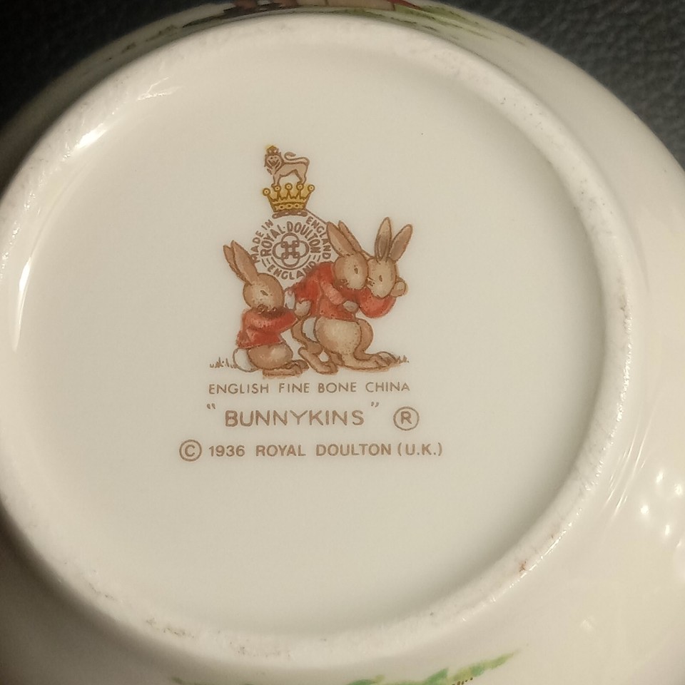 Vintage Bunnykins Royal Doulton Open Sugar Bowl Horse & Drummer Fine
