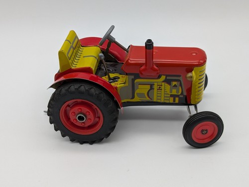 VTG Zetor Tractor and Trailer Clockwork Metal Model Toy Gear Box Key Wind Kovap - Picture 5 of 22