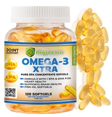 #ad Omega 3 Fish Oil 2600 mg total Softgels 120 Count Triple Strength Joint Support $14.36