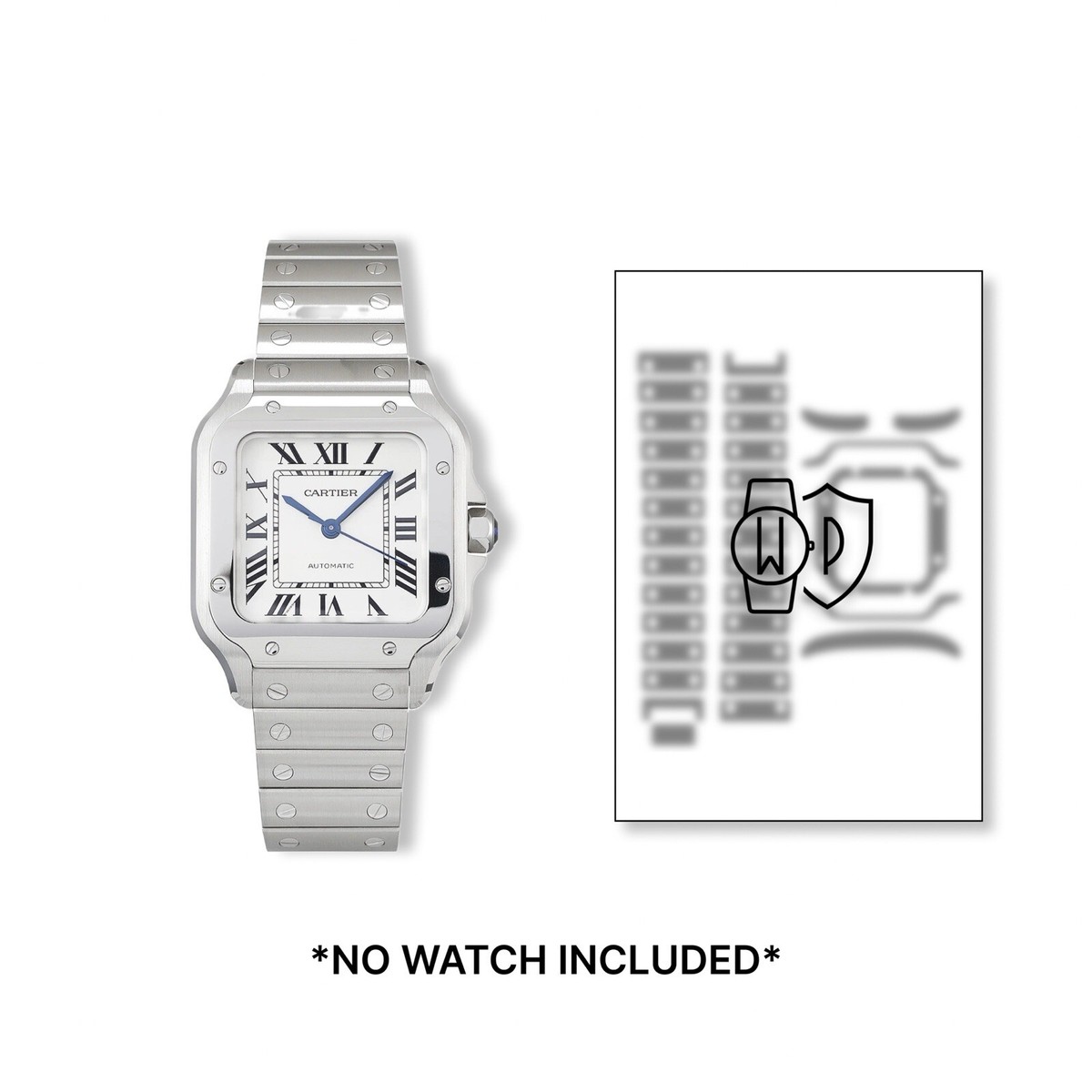 Uhrenschutzfolie für Cartier Santos Mittleres Modell WSSA0029 uvm