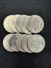 Set of 10 Mixed-Date Eisenhower Dollars -- LOW COST CLASSIC COINS!