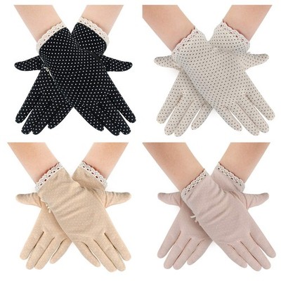 MarJunSep 4 Pairs Summer Women Dots Sun Uv Medium, Black Camel Pink Beige 