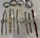 LOT 13 Vintage Lady’s Wrist Watches Shagen, Fossil, Elgin, Timex, Carriage…