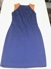 Lauren Ralph Lauren Navy Sheath Dress With Camel Leather Shoulder Trim Size 6