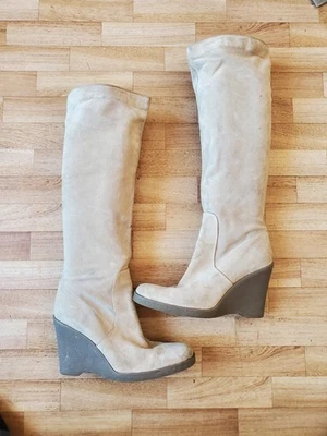 Bottes haute compensé en daim souple Calvin Klein - Photo 1/4